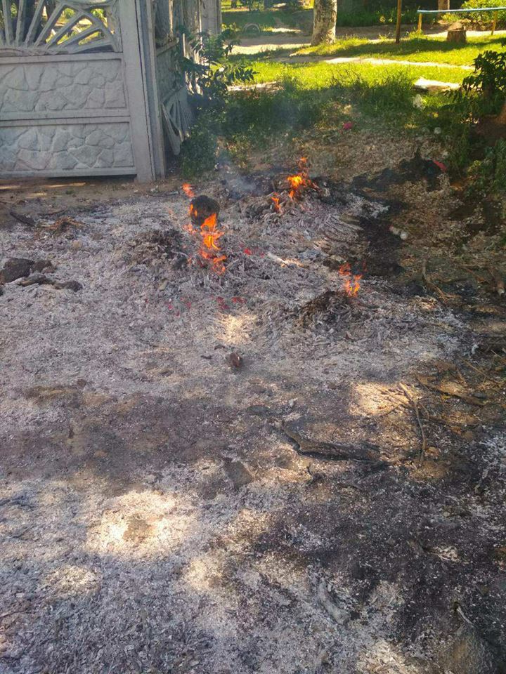 На проспекте Трубников, 21 на открытой территории горел мусор