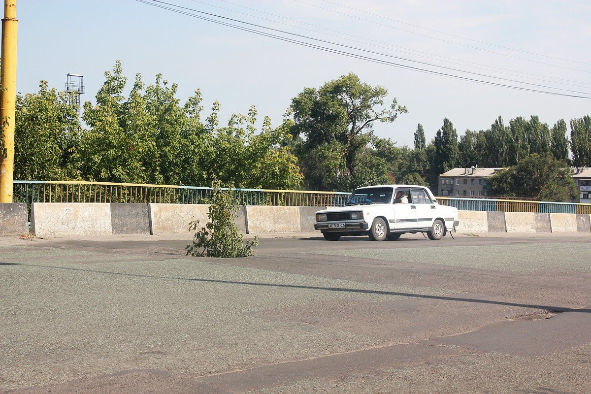 Пока в Никополе дело дойдет до ремонта этого участка дороги, деревце "спасет" от аварии