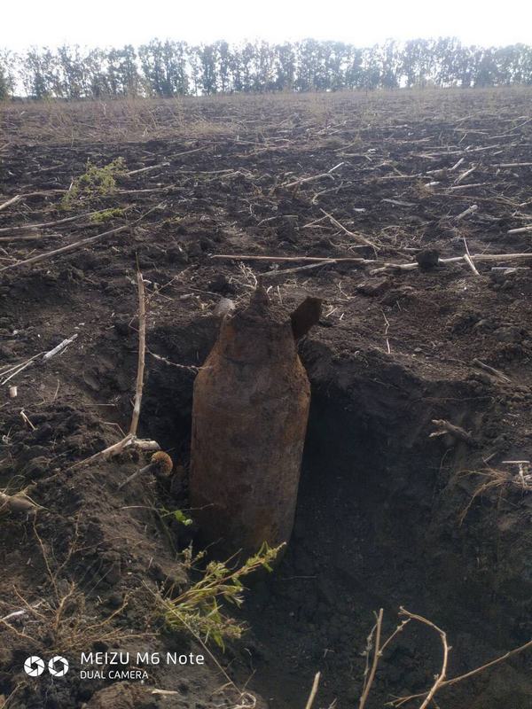 Житель села во время прогулки нашел авиационную бомбу