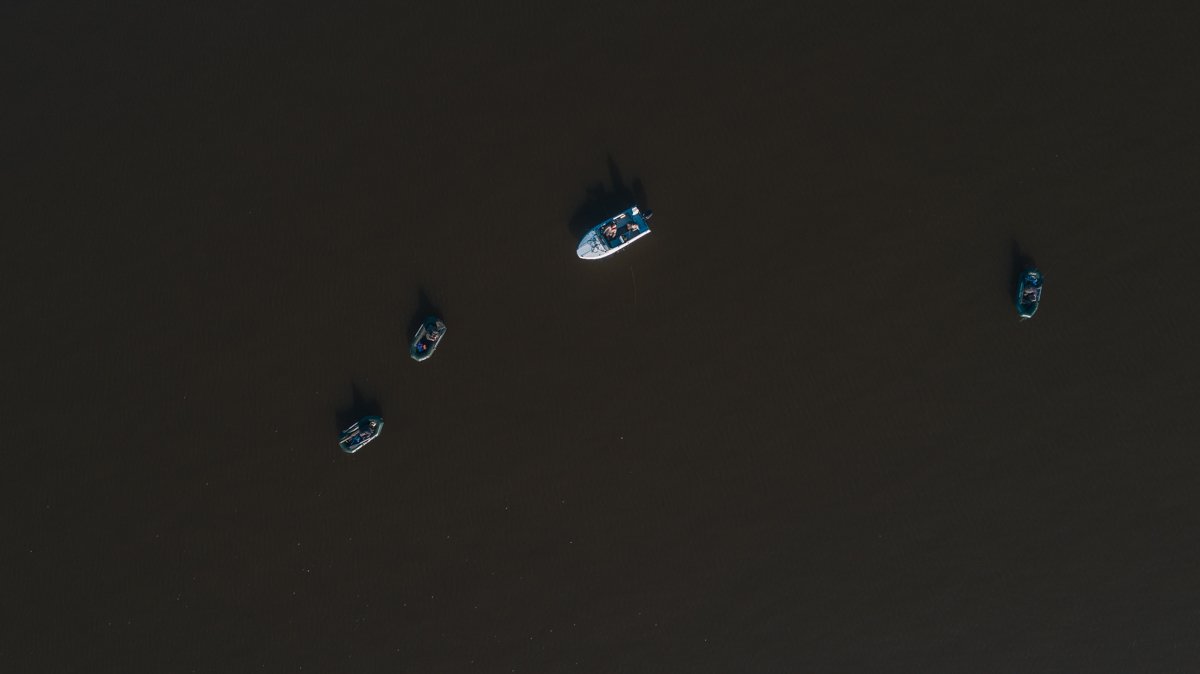 С высоты птичьего полета лодки похожи на игрушечные 