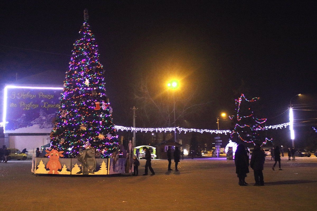 Жители Никополя встречали Новый год на площади