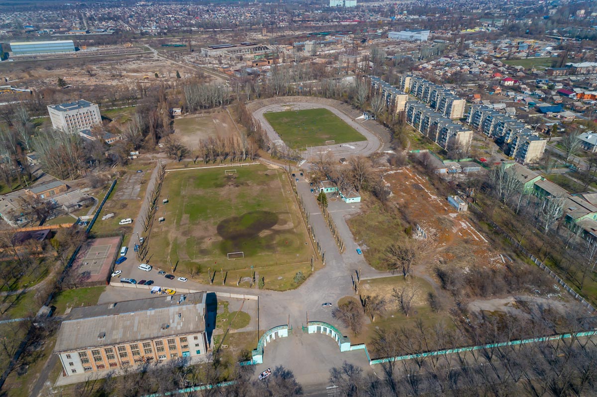 Вид с высоты на стадион "Металлург" имени Куценко