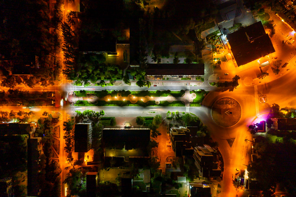 Как выглядит ночной Никополь с высоты