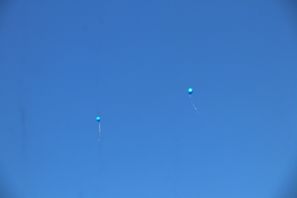 В небо выпустили 35 воздушных шаров в память о каждом герое