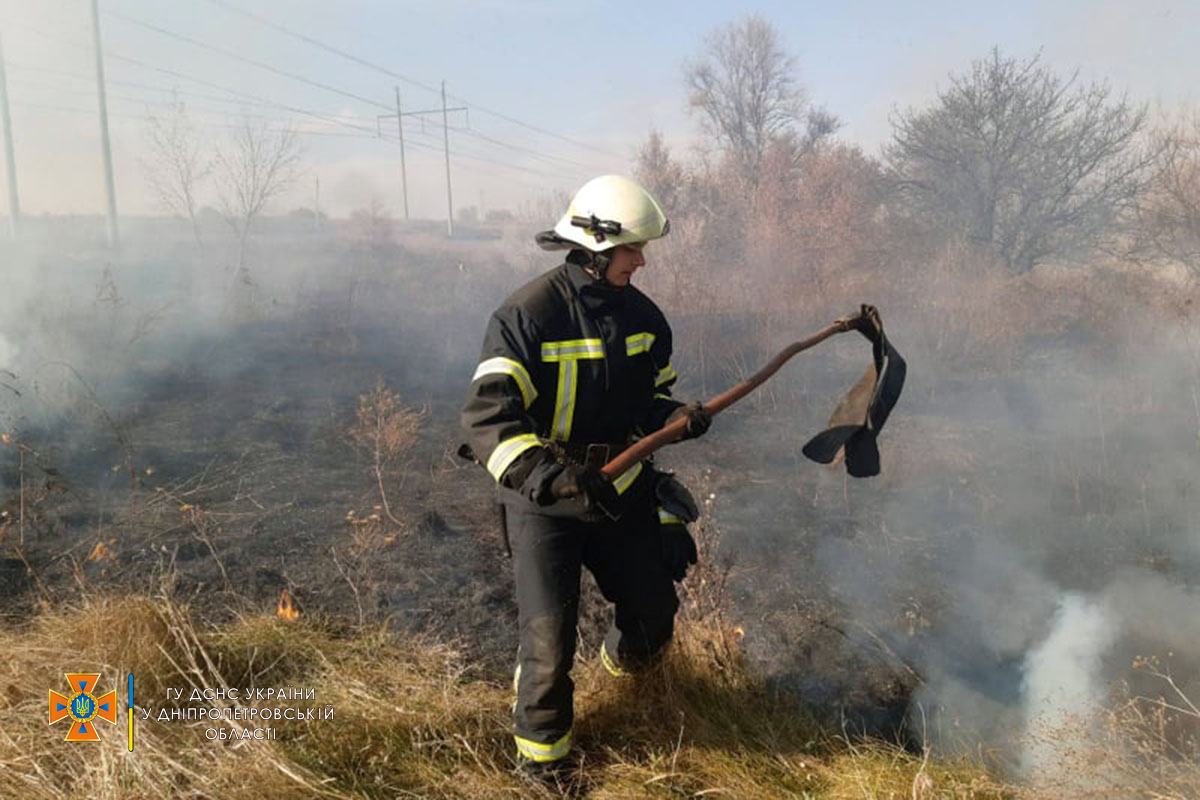В Марганце пожар в экосистеме уничтожил 4,5 гектара сухостоя 