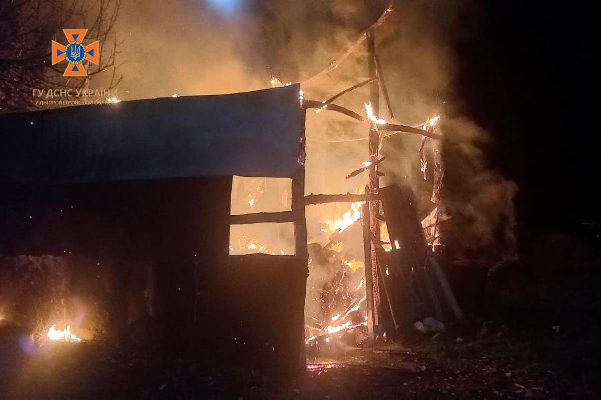 На Дніпропетровщині протягом ночі сталось 7 пожеж 