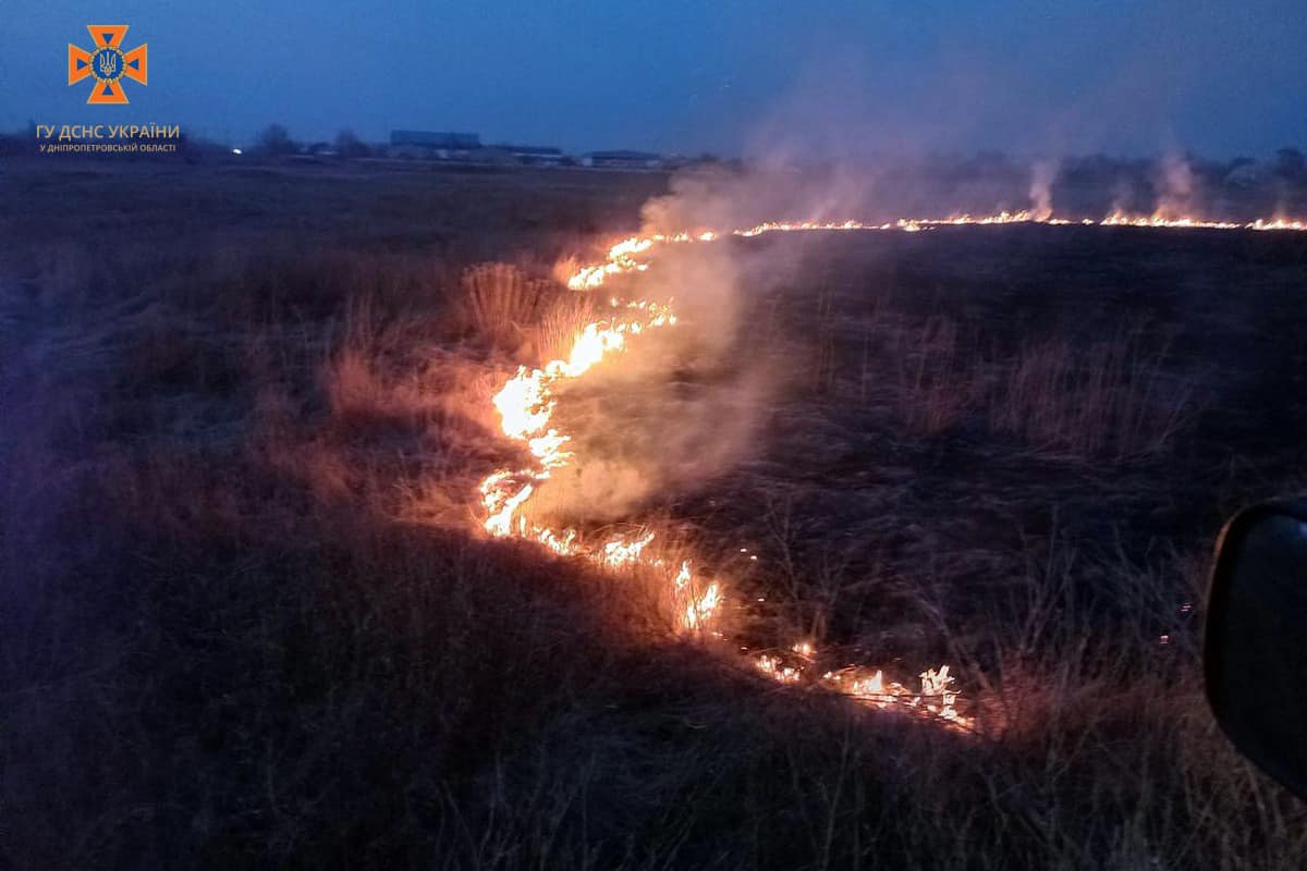 На Дніпропетровщині за добу рятувальники 25 разів виїжджали на пожежі у екосистемах