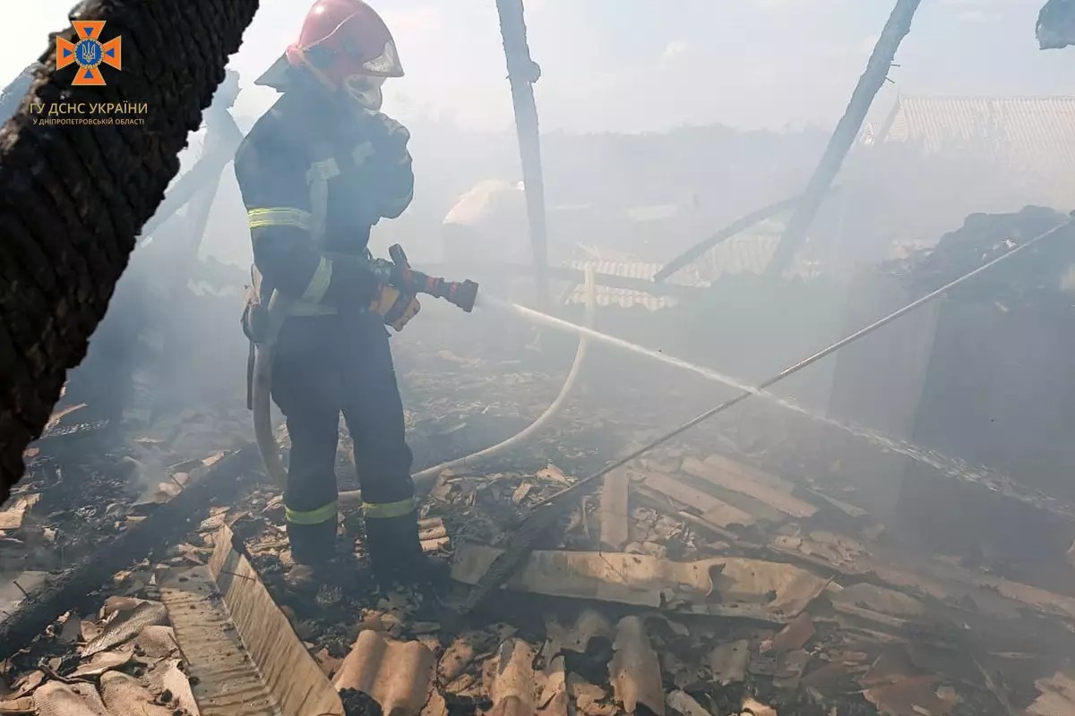 У селі під Нікополем горів приватний будинок 