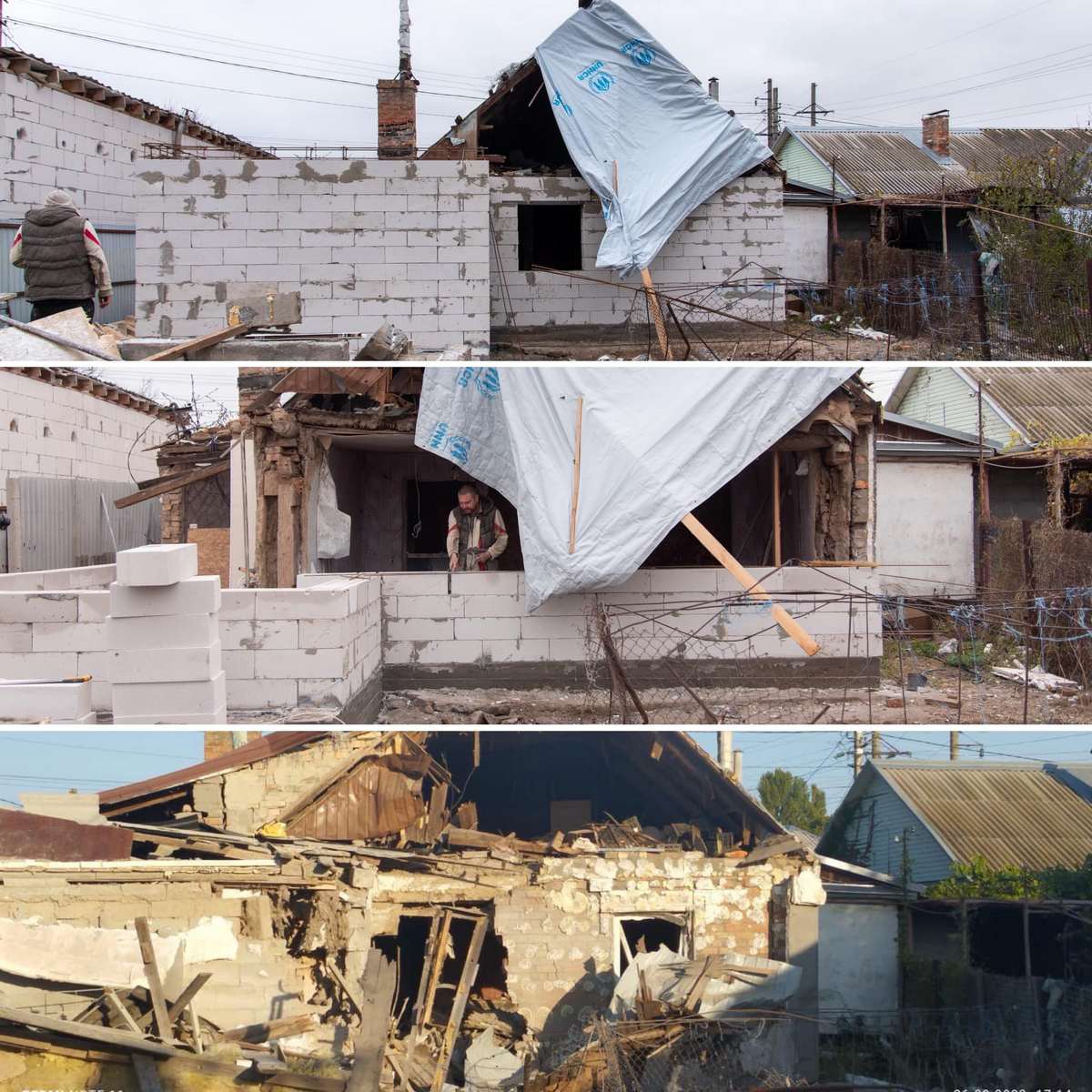 У Нікополі продовжують відновлювати будинки, які постраждали від російських обстрілів 