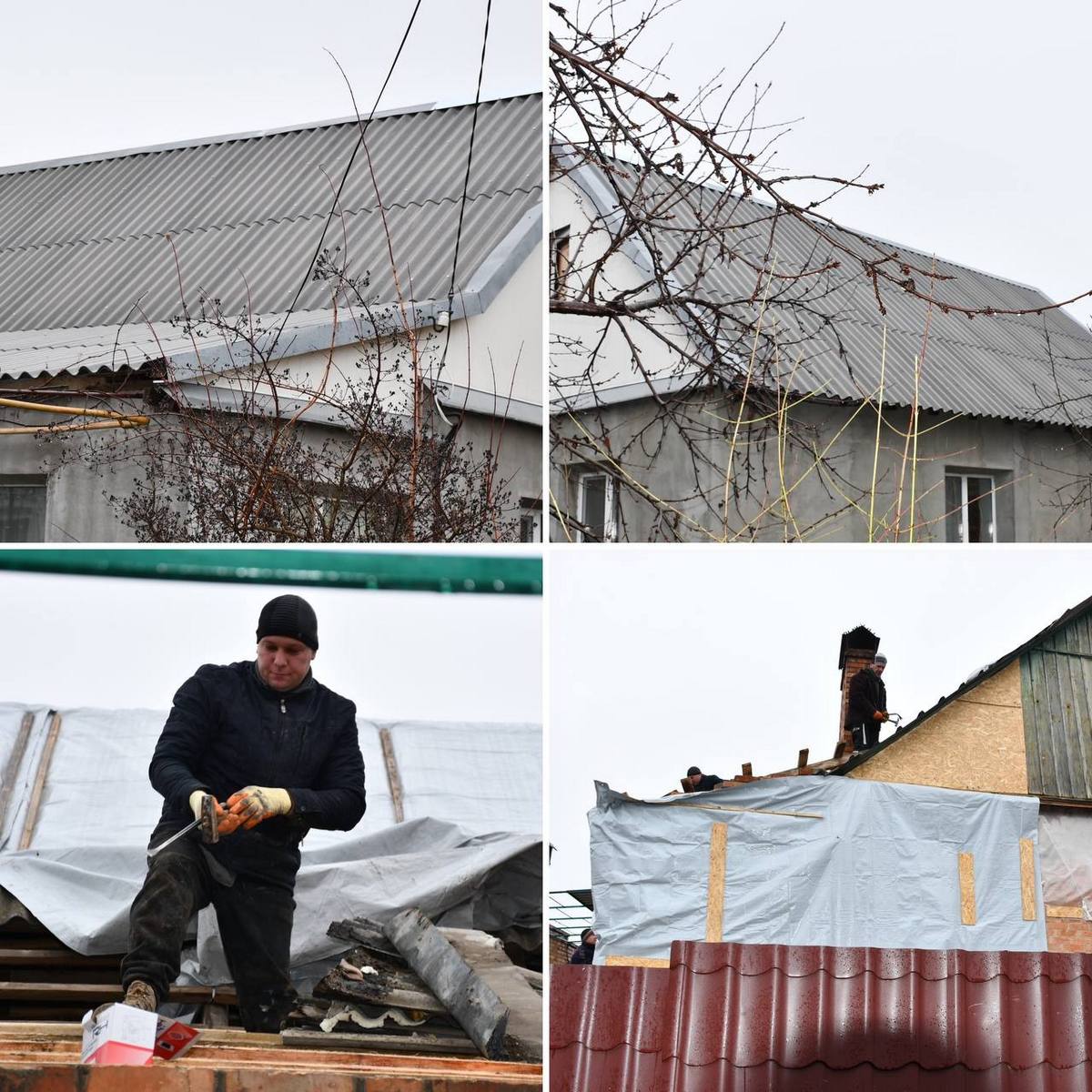 У Нікополі будівельні бригади оперативно ремонтують пошкоджені оселі місцевих мешканців 